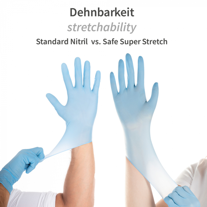 Manusi examinare SAFE SUPER STRETCH  - nitril  fara pudra - elasticitate 700% -albastru  100 buc [2]