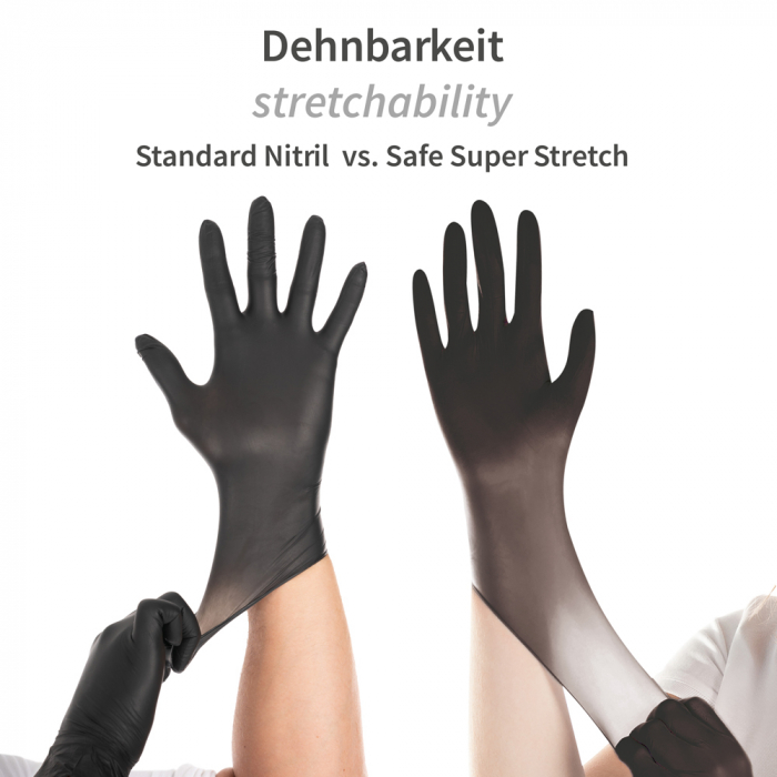 Manusi examinare SAFE SUPER STRETCH  - nitril  fara pudra - elasticitate 700% -albastru  100 buc [7]