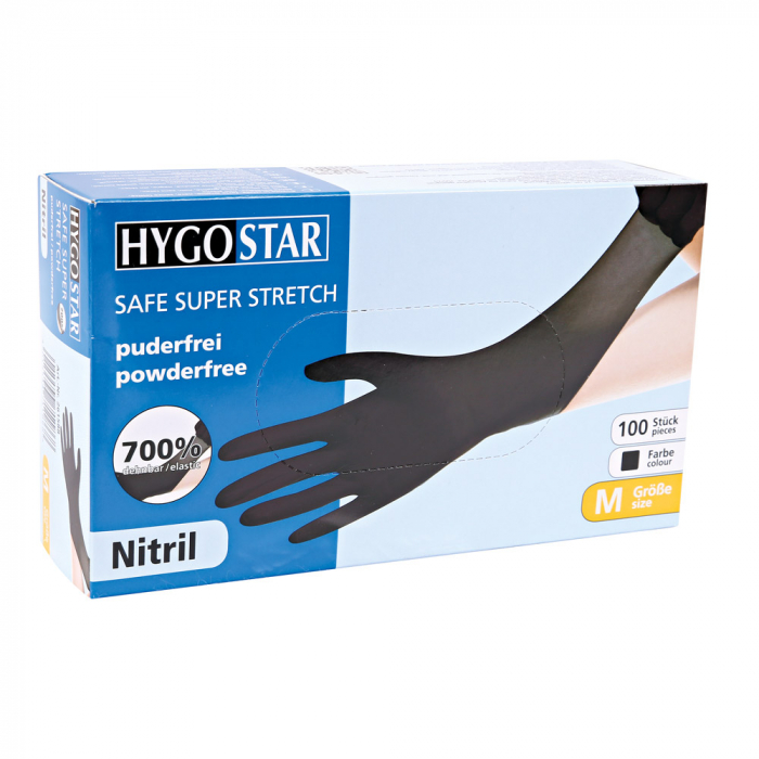 Manusi examinare SAFE SUPER STRETCH  - nitril  fara pudra - elasticitate 700% -albastru  100 buc [9]
