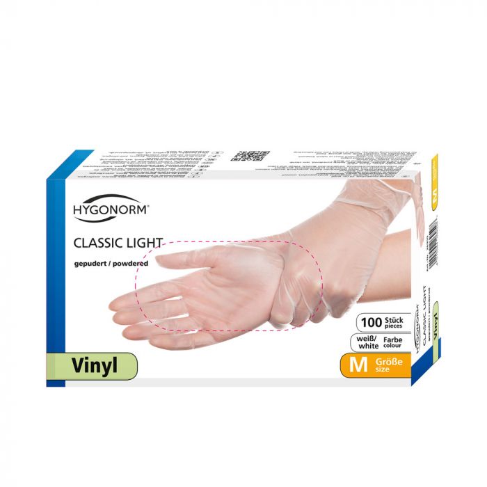 Manusi unica folosinta CLASSIC LIGHT - Vinyl clear - calitate  light usor  pudrate - marime M - 100 buc [3]