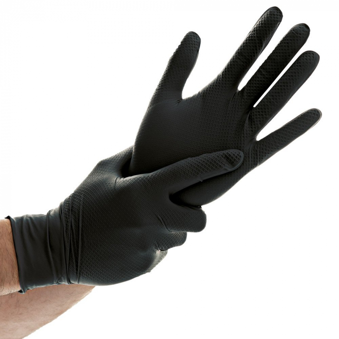 Manusi unica folosinta POWER GRIP - nitril  fara pudra - anti-alunecare  cu grip - 50 buc [8]