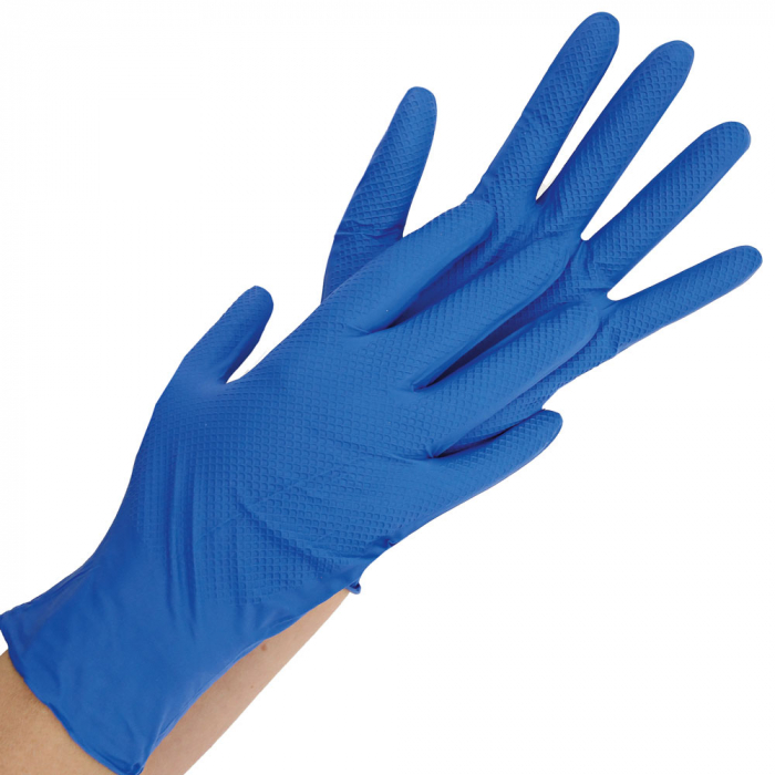 Manusi unica folosinta POWER GRIP - nitril  fara pudra - anti-alunecare  cu grip - 50 buc [6]