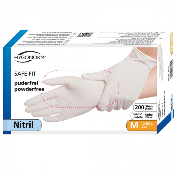 Manusi unica folosinta SAFE FIT - nitril  fara pudra - 24 cm - negru, albastru alb - 200 buc [2]
