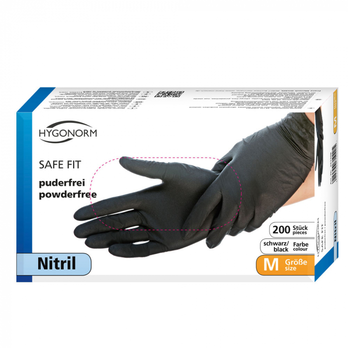 Manusi unica folosinta SAFE FIT - nitril  fara pudra - 24 cm - negru, albastru alb - 200 buc [6]