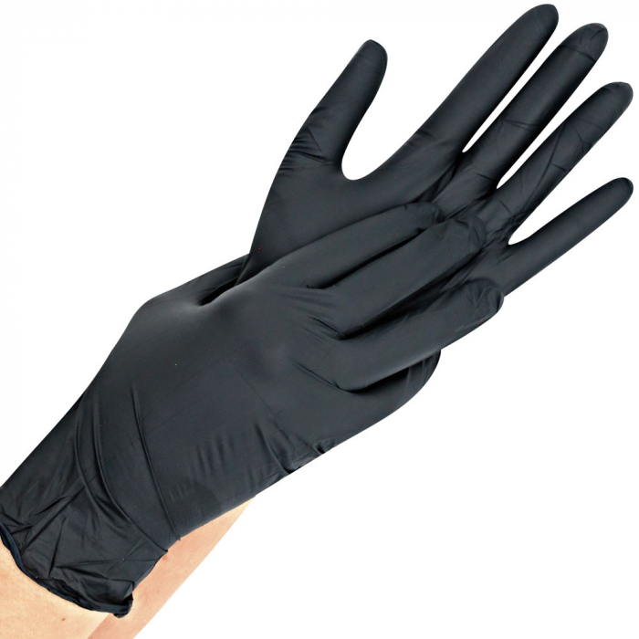 Manusi unica folosinta SAFE FIT - nitril  fara pudra - 24 cm - negru, albastru alb - 200 buc [5]