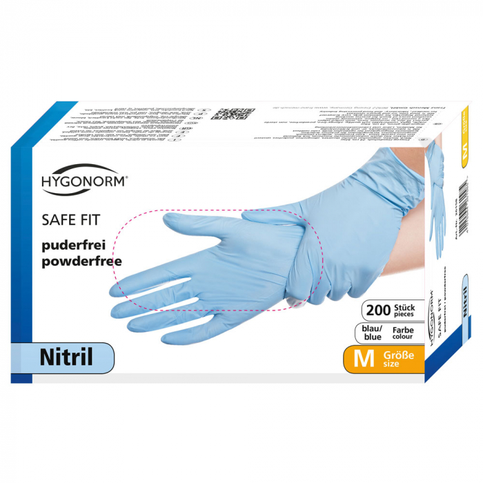 Manusi unica folosinta SAFE FIT - nitril  fara pudra - 24 cm - negru, albastru alb - 200 buc [4]