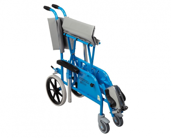 Scaun cu rotile pliabil MRT - pentru pacient max. 200 kg , antimagnetic - pana la 7 Tesla - culoare albastru - 965x675x475 mm [2]
