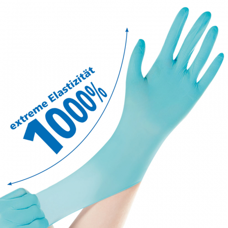 Manusi protectie - Manusi examinare NEO STRETCH PRO - neoprene  fara pudra - elasticitate 1000% - turquoise  100 buc