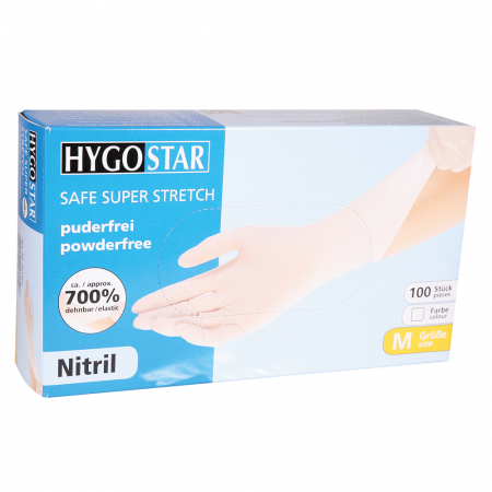 Manusi examinare SAFE SUPER STRETCH  - nitril  fara pudra - elasticitate 700% -albastru  100 buc [3]