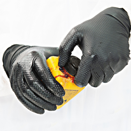 Manusi protectie - Manusi unica folosinta POWER GRIP - nitril  fara pudra - anti-alunecare  cu grip - 50 buc