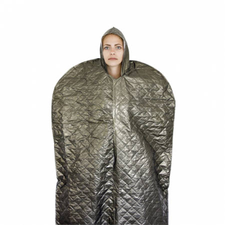 PRIM AJUTOR - Patura hipotermie ARCTIC Saana Poncho - culoare verde neon -  190 cm x 82 cm