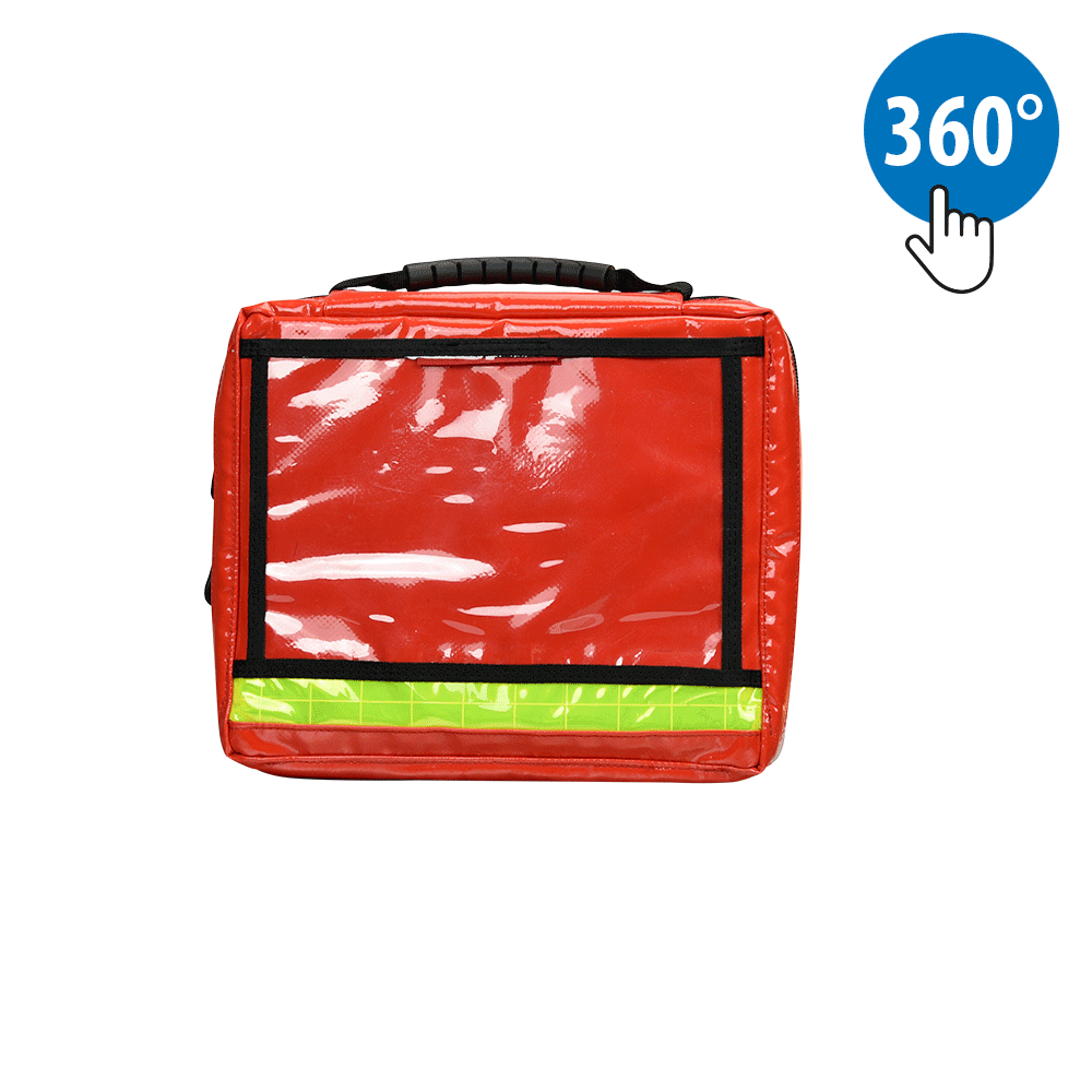 PRIM AJUTOR - Trusa pentru  fiole Ampullarium PRO RED cu locas pt 100 buc - - 29 x 24 x 8 5 cm