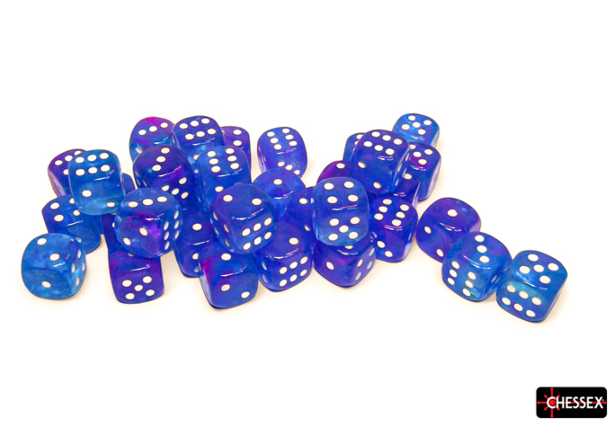 Set Zaruri Chessex Nebula Aura/White 12mm d6 [2]