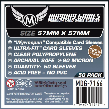 Accesorii - Card Sleeves: Mayday Wyrmspan Compatible 57x57mm - 50 bucati