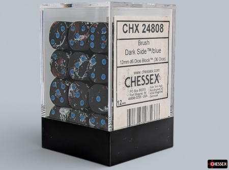 Accesorii - Set Zaruri Chessex Brush Dark Side/blue 12mm d6