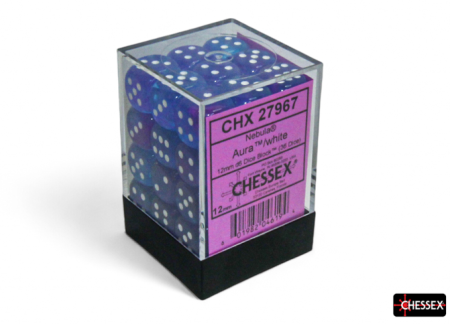 Accesorii - Set Zaruri Chessex Nebula Aura/White 12mm d6