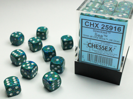 Accesorii - Set Zaruri Chessex Sea Speckled 12mm d6
