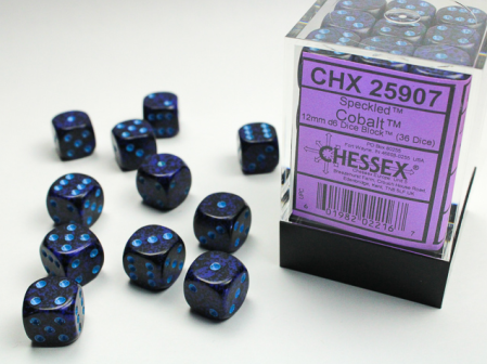 Produse noi - Set Zaruri Chessex Speckled Cobalt 12mm d6
