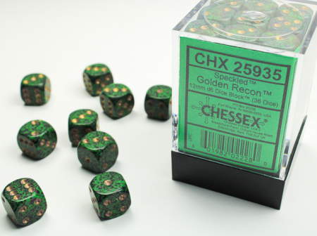 Produse noi - Set Zaruri Chessex Speckled Golden Recon 12mm d6