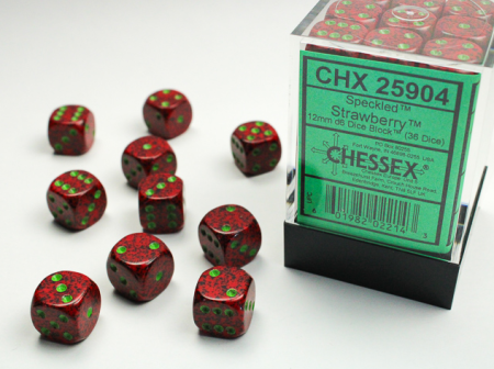 Accesorii - Set Zaruri Chessex Speckled Strawberry 12mm d6