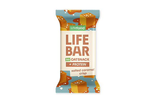 Baton proteic de ovaz cu caramel sarat, bio, 40g, Lifebar                                            [1]