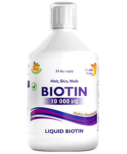 Biotina Lichida 10.000mcg pentru Frumusete si Energie – 500ml – Super Concentrat – Calitate Premium, Swedish Nutra [1]