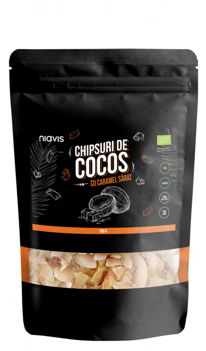 Chipsuri de Cocos cu Caramel Sarat Ecologice/BIO 100g [1]