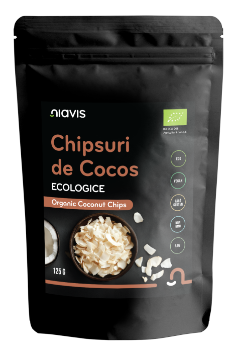 Chipsuri de Cocos RAW Ecologice 125g [3]