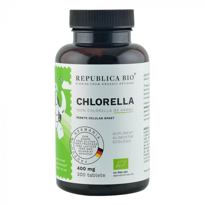 Chlorella bio de Hawaii (400 mg) Republica BIO, 300 tablete (120 g), ecologica [1]