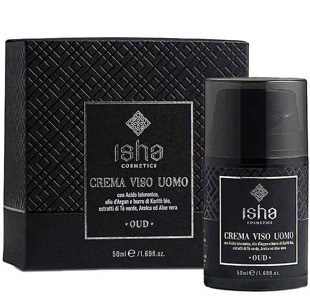 Crema de fata pentru barbati, cu acid hialuronic si ulei de argan, 50ml, Isha                        [1]