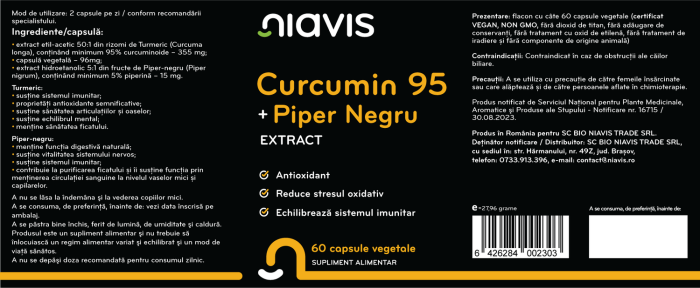 Curcumin 95 + Piper Negru Extract 60cps [2]