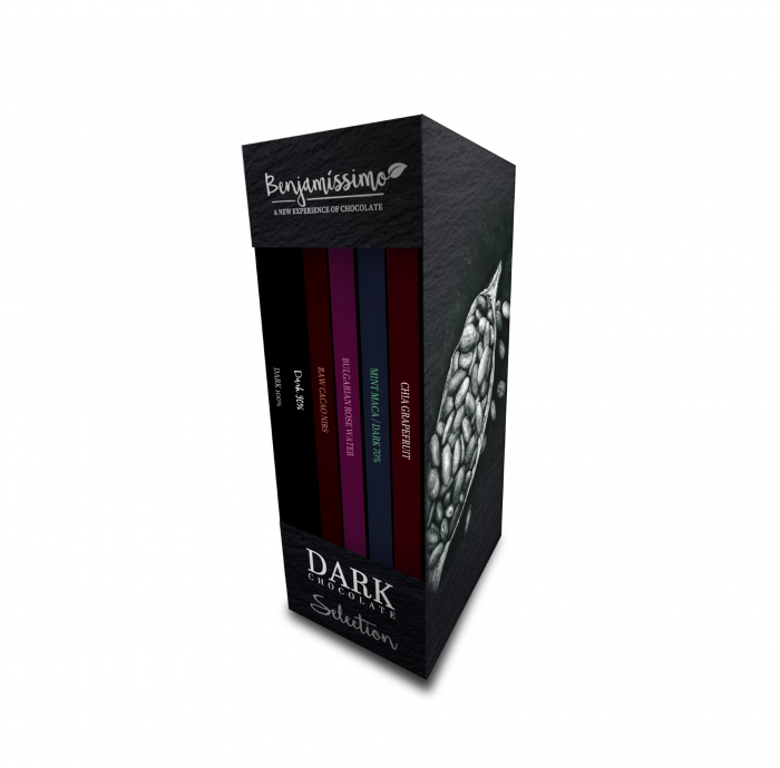Cutie cadou Dark Selection 6x ciocolata negra, bio, 6x 70g, Benjamissimo                             [1]