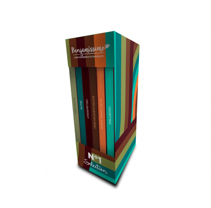 Cutie cadou No.1 Selection 6 ciocolate, bio, 6x 70g, Benjamissimo                                    [1]