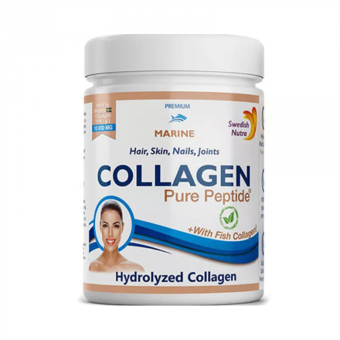 Fish Colagen Hidrolizat Pulbere Tip 1 și 3 cu 10.000mg, 300 g, Swedish Nutra [1]