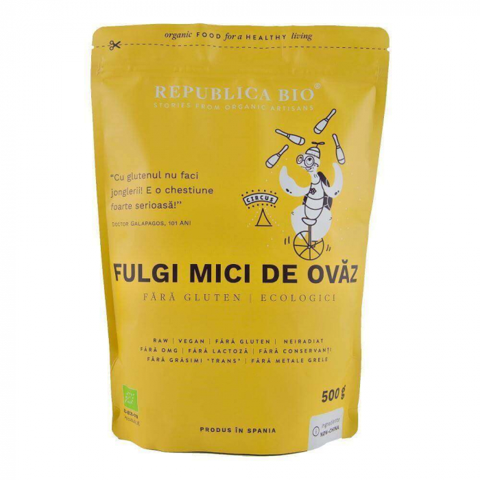 Fulgi mici de ovaz fara gluten ecologici Republica BIO, 500 g [1]