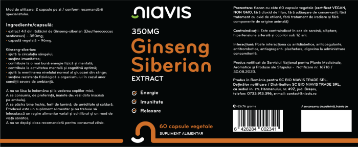 Ginseng Siberian Extract 350mg 60cps [2]