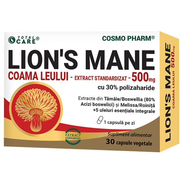 LION’S MANE – Coama-Leului PREMIUM COMPLEX – standardizat la min. 30% Polizaharide [1]