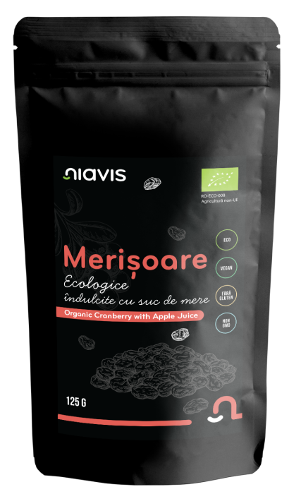Merisoare Ecologice/BIO Indulcite cu Suc de Mere 125g [2]