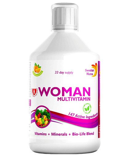 Multivitamine Lichide pt Femei cu 147 Ingrediente: Vitamine + Minerale + Aminoacizi + Verdeturi – 500ml, Swedish Nutra [1]