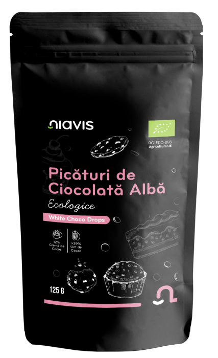 Picaturi de Ciocolata Alba Ecologice/BIO 125g [3]