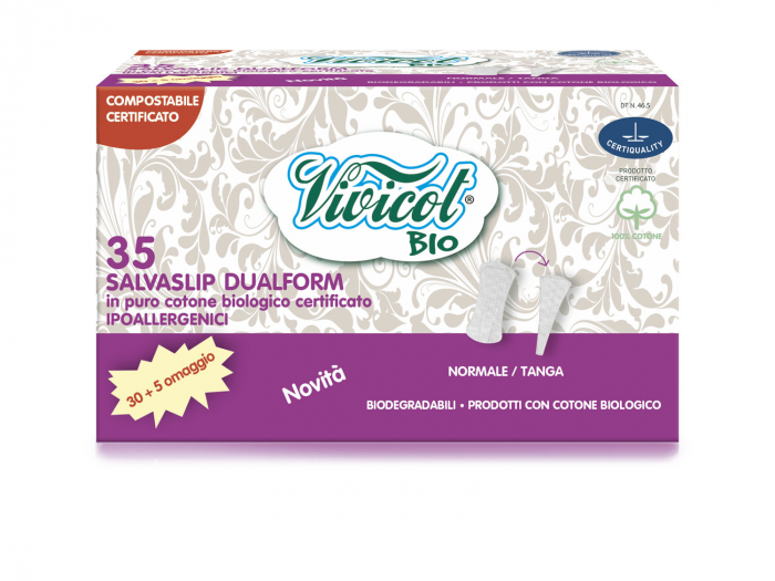 Protej slip din bumbac bio hipoalergenic, compostabil - Dual form ( 35 buc ) - VIVICOT BIO [1]