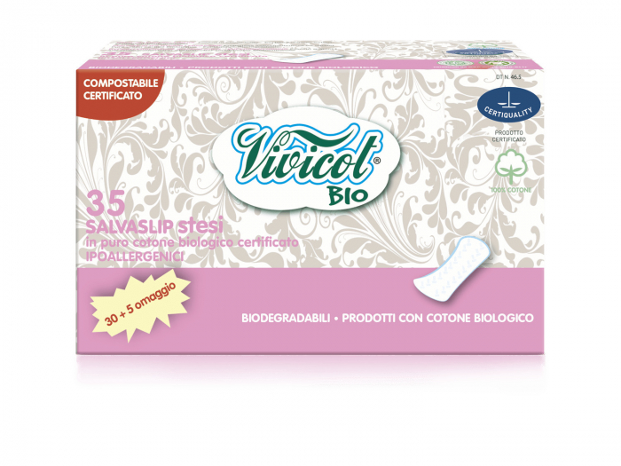 Protej slip din bumbac bio hipoalergenic, compostabil - Normal (35 buc) - VIVICOT BIO [1]