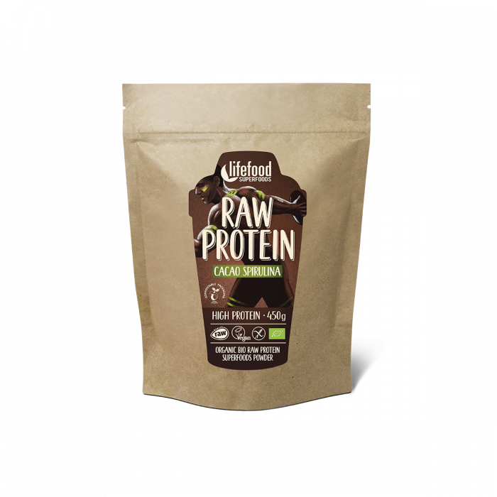 Pudra proteica Cacao Spirulina Superfood raw bio 450g Lifefood                                       [1]
