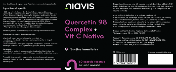 Quercetin 98 Complex + Vit C Nativa 60 cps [2]