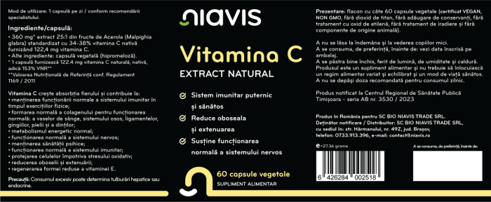 Vitamina C Extract Natural 60 cps [2]