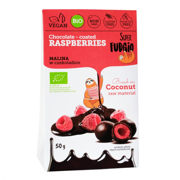 Zmeura invelita in ciocolata bio 50g Super Fudgio                                                    [1]