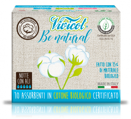Cosmetice - Absorbante de noapte din bumbac bio - 5 picaturi (10 buc) - VIVICOT Be Natural
