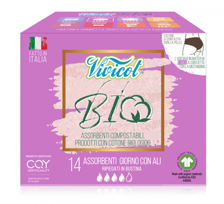 Cosmetice - Absorbante de zi din bumbac bio, hipoalergenic, compostabil (14 buc) - VIVICOT BIO