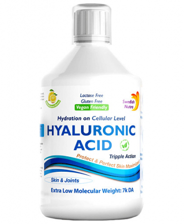 Imunitate - Acid Hialuronic Lichid 100Mg Super Concentrat (Piele, Riduri, Articulatii) – sticlă cu 500 ml, Swedish Nutra