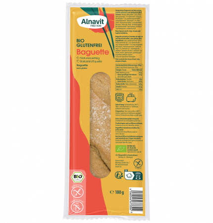Alimente - Bagheta fara gluten, precoapta, bio, 180g Alnavit                                                   